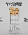 ACCESORIO MULTIUSOS 4 PUESTOS
Accesorio en acero inoxidable con 4 puestos y/o espacios para poner alimentos
