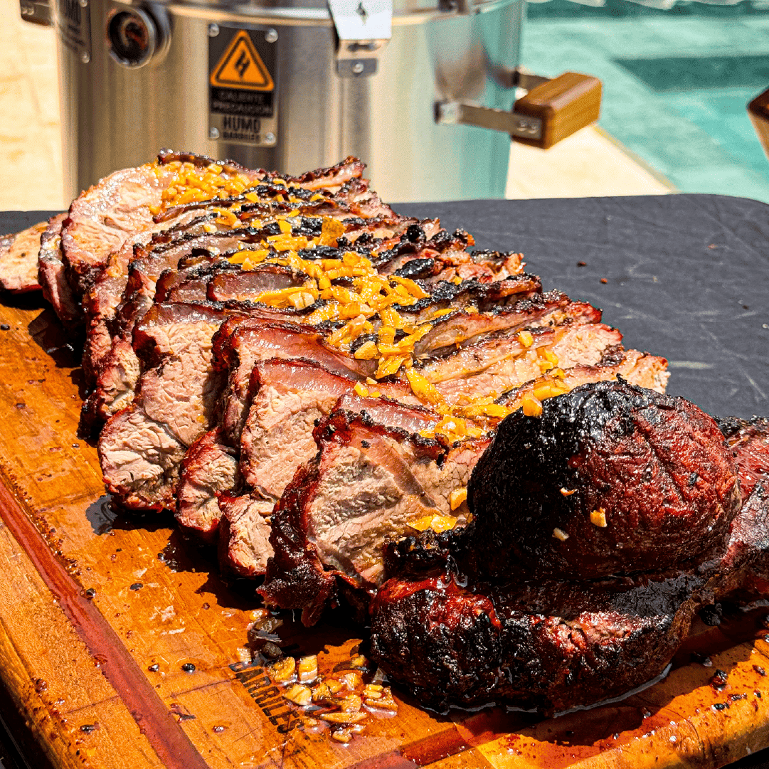 Picaña al HUMO BARRIL  cortada y lista  para servir 