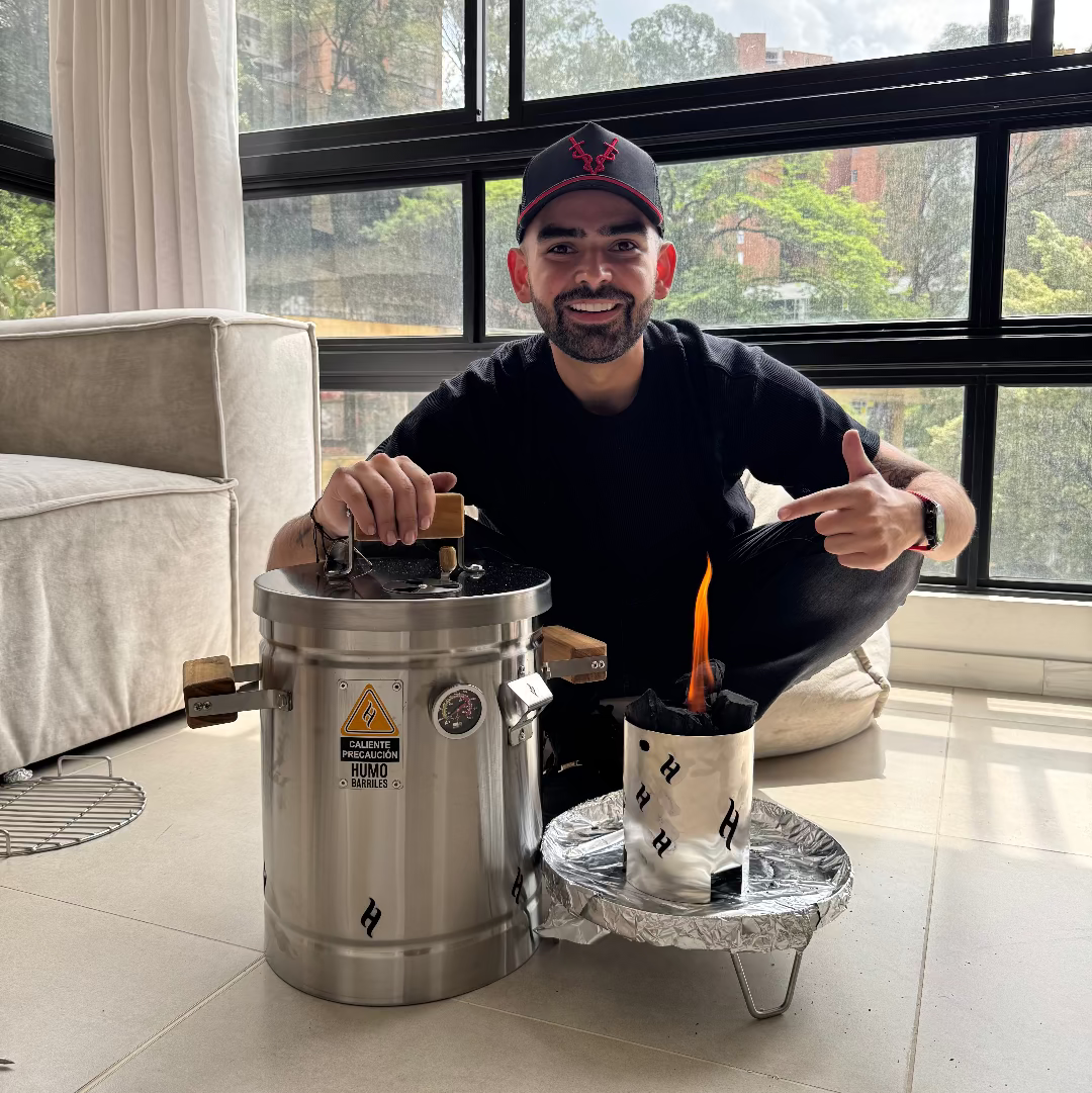 barril asador en un ambiente de apartamento